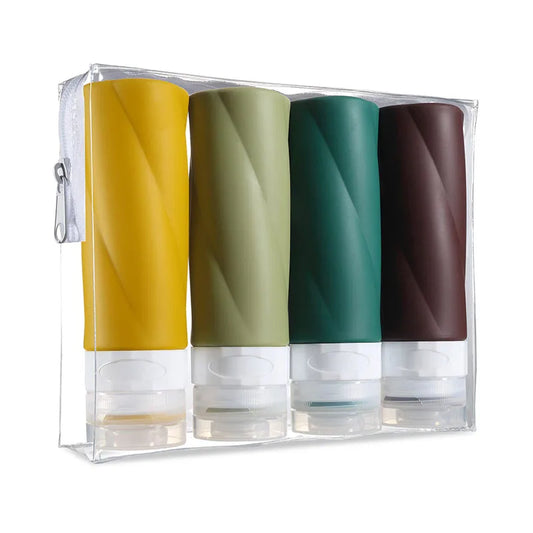 4PCS/Set Travel Bottle Portable Essence Shampoo Shower Gel Bottles Morandi Color Travel Kit Container Can Carry On The Plane