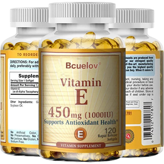 Bcuelov Vitamin E 450MG (1000 IU) Mixed Supports Immune System & Skin